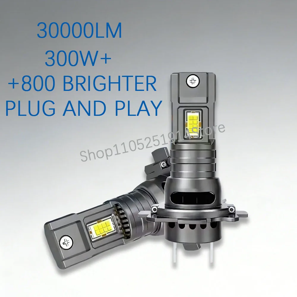 

H7 LED Headlight Canbus 30000LM 7035 Csp Chips 6000k Wireless Turbo Fog Light With Fan 1:1 Mini Size Plug And Play Auto Lamp