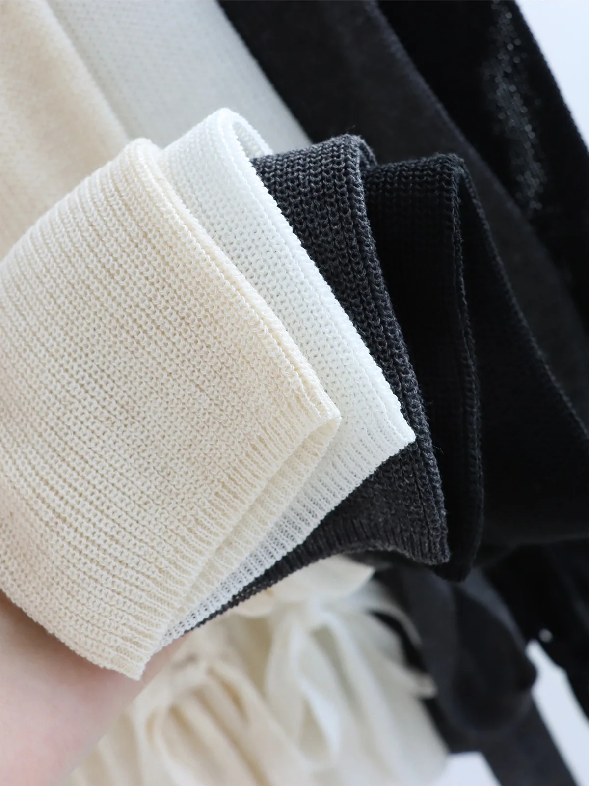 Dave&di Drawstring Waist Cinched Linen Round Neck Knitted Sweater Thin Style Spring And Summer Loose Fit Long Sleeved Sun Pro