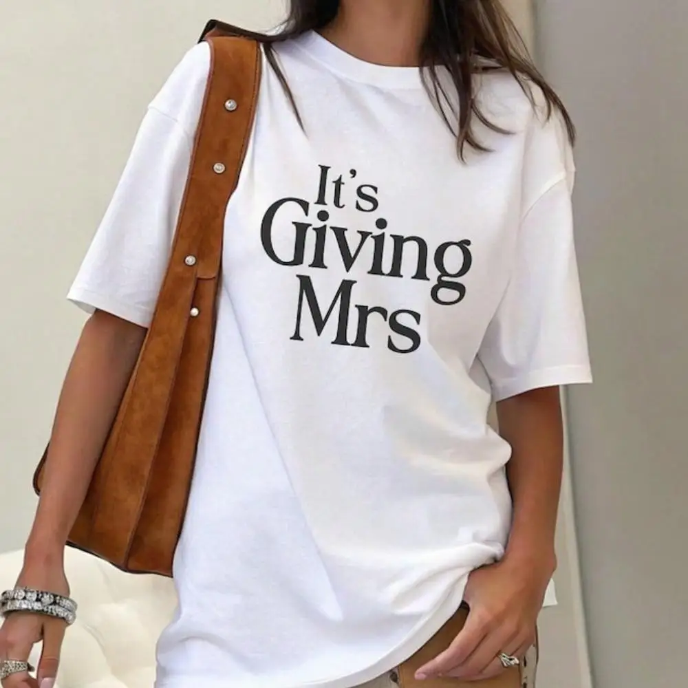 1PC Its Giving Mrs TShirt - Bride To Be Shirt Engagement Top Bachelorette Outfit, Soft Cotton