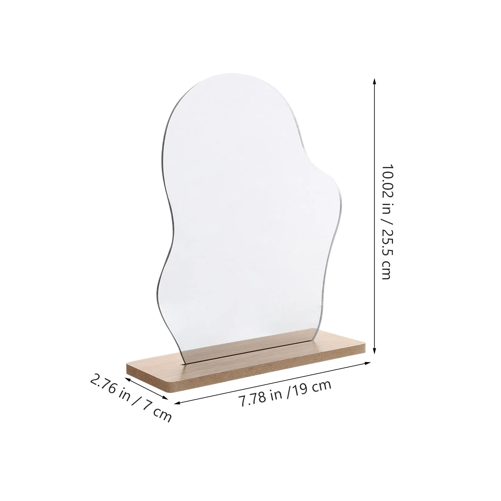 

1Set Stylish Desktop Mirror Wooden Base Aesthetic Decorative Makeup Table Vanity Aesthetic Mirror with Stand Desktop Mirrors
