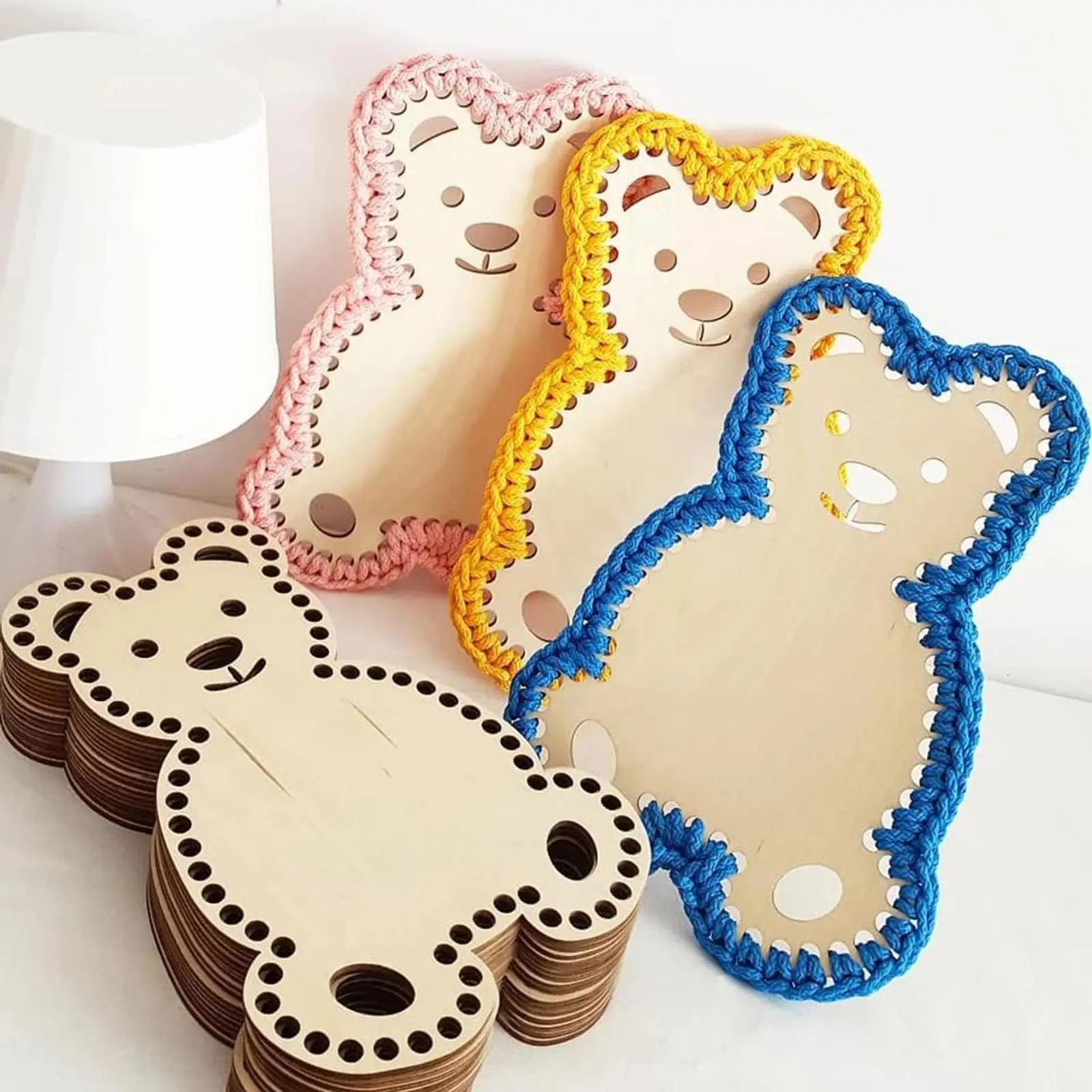 6ピース木製バッグ底クロシェシェイパーパッド織り手芸diy