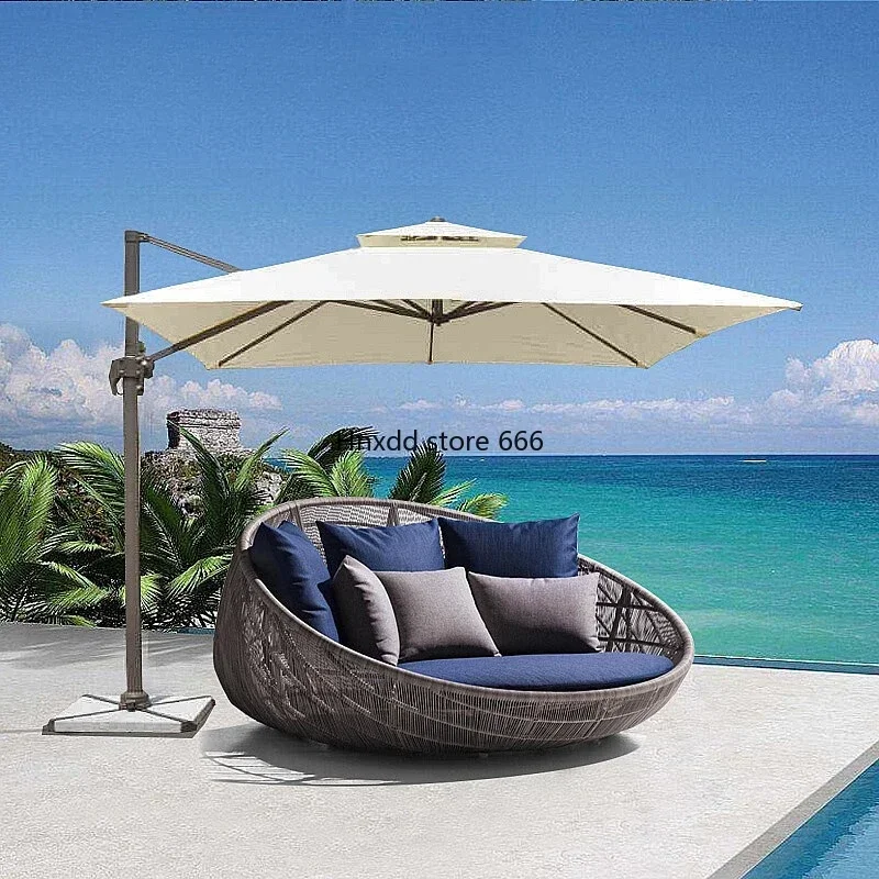 Outdoor rattan sofa outdoor sun room beach bed