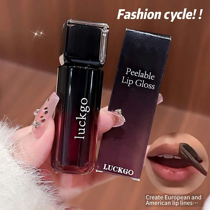 Black Brown Peel Off Tattoo Liquid Lipstick Waterproof Lasting Lipliner Matte Lip Tint Brown Contour Tear-off Lip Stain Cosmetic