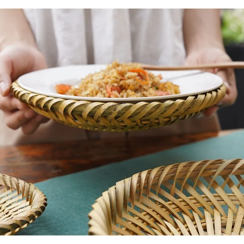 Bamboo casserole enamel pot tray high temperature anti-scalding insulation pad
