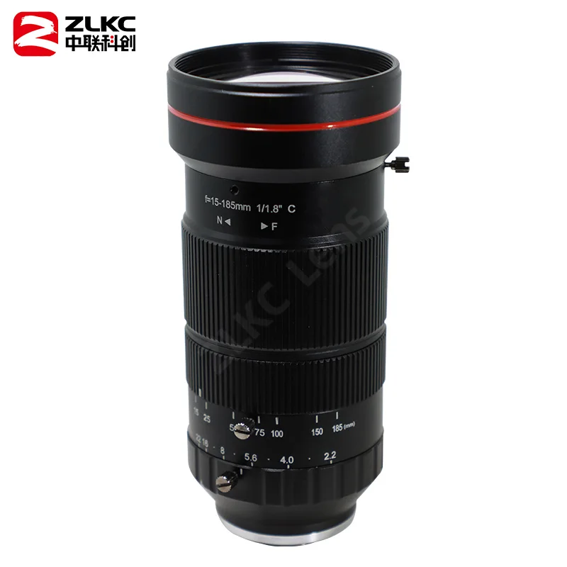 15-185mm Varifocal Lens CCTV Camera 1/1.8'' High Resolution C-Mount Lens F2.2-F22 Manual Iris 5MP CCTV Lenses Surveillance Camer
