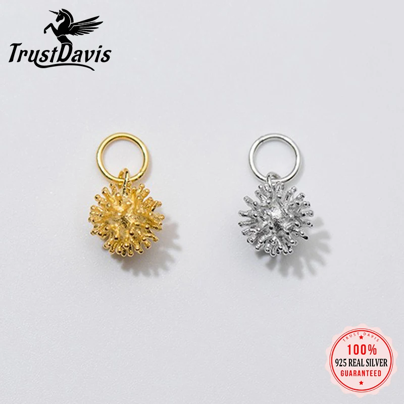 

TrustDavis настоящее серебро 925, модный милый комочек волос, подвеска-подвеска ручной работы, аксессуары «сделай сам», ювелирные изделия DZ1781