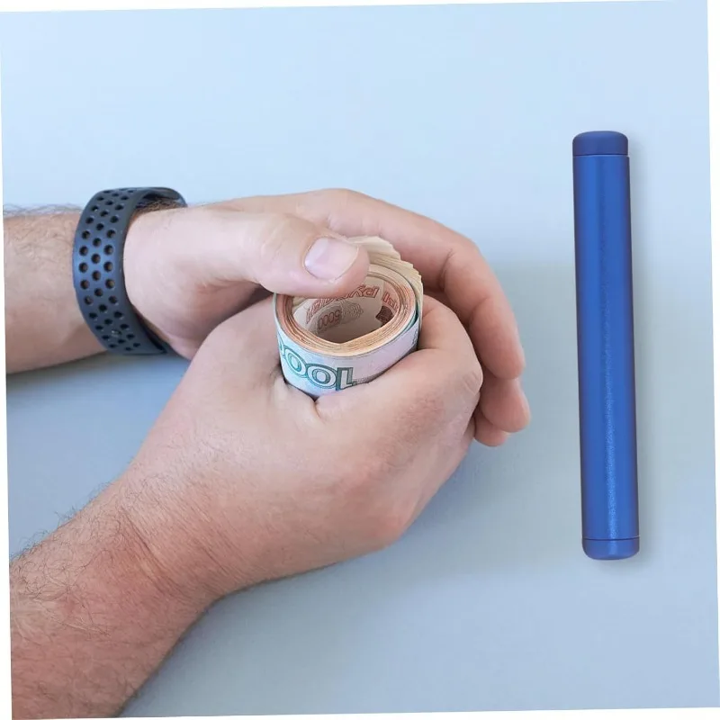 Portable Sealed Metal Tube Storage Discreet Pocket Hidden Money Box Travel-Friendly for Storing Private Cash and Small Valuables