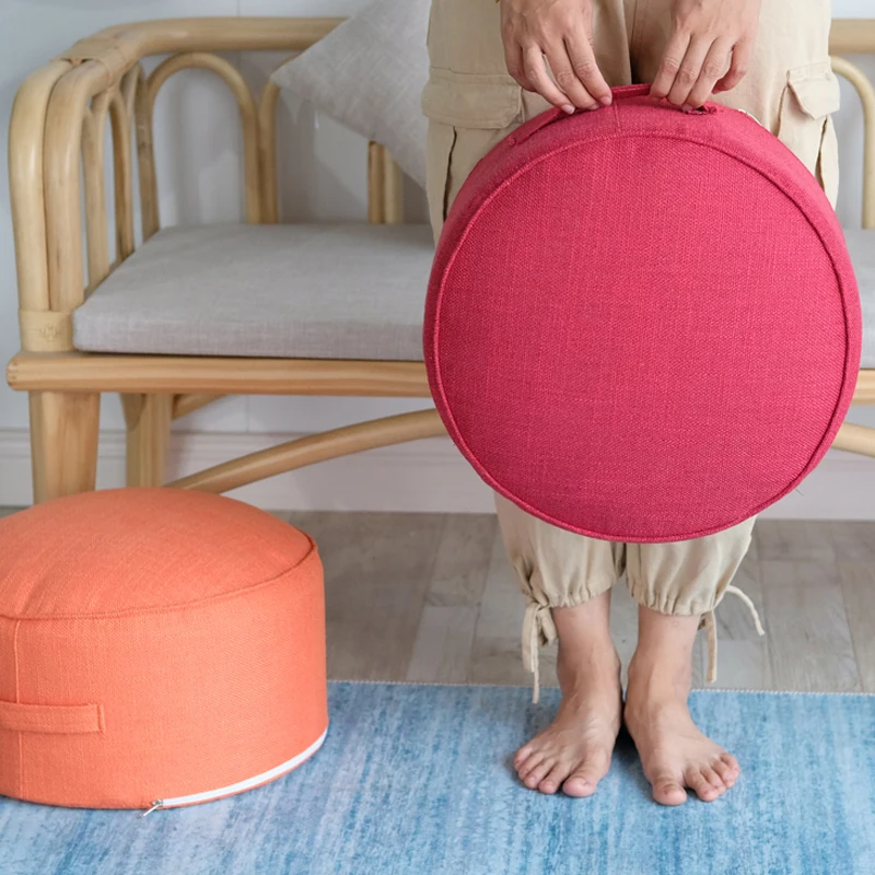 Meditation Cushion Tatami Cushion Cover Round Yoga Mat Floor Seat Pad Thicken Coffee Table Pouf Japanese Style Futon Home Decor