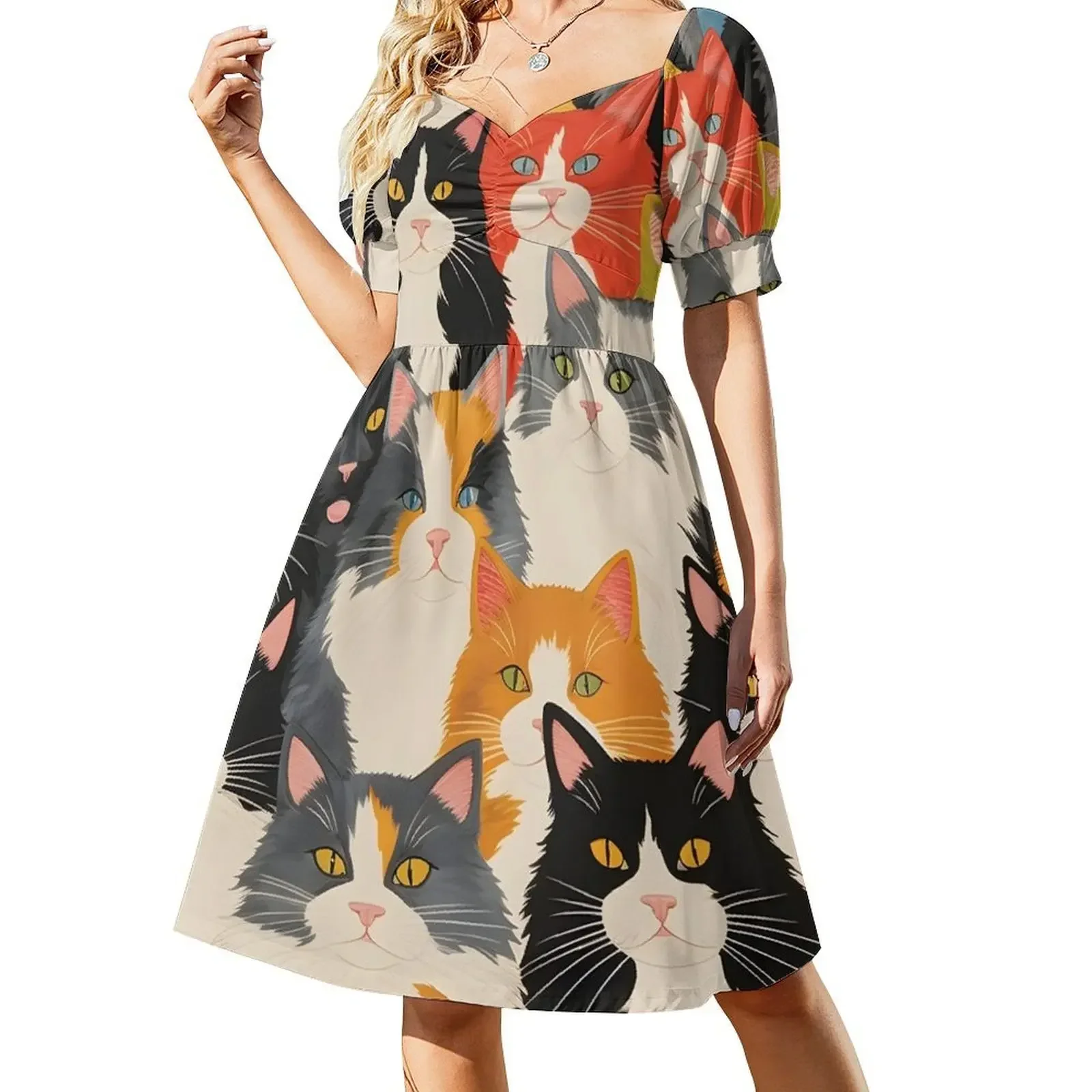 

Colorful Cats Sleeveless Dress dress party night elegant dresses plus sizes ladies dresses for special occasions Dress