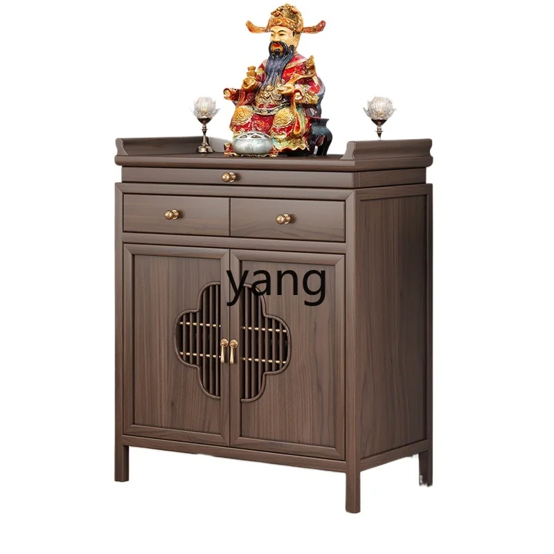 

LTT new Chinese solid wood Buddhist niche incense case household counter modern Buddhist hall table