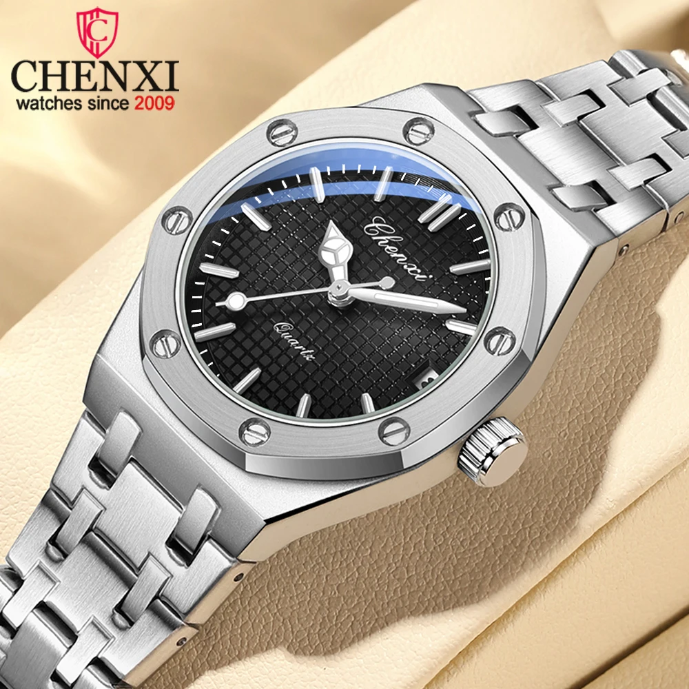 

CHENXI Top Luxury Quartz Watch for Women Elegant Stainless Steel Watch Luminous Waterproof Date Wristwatch Ladies Dress Watch