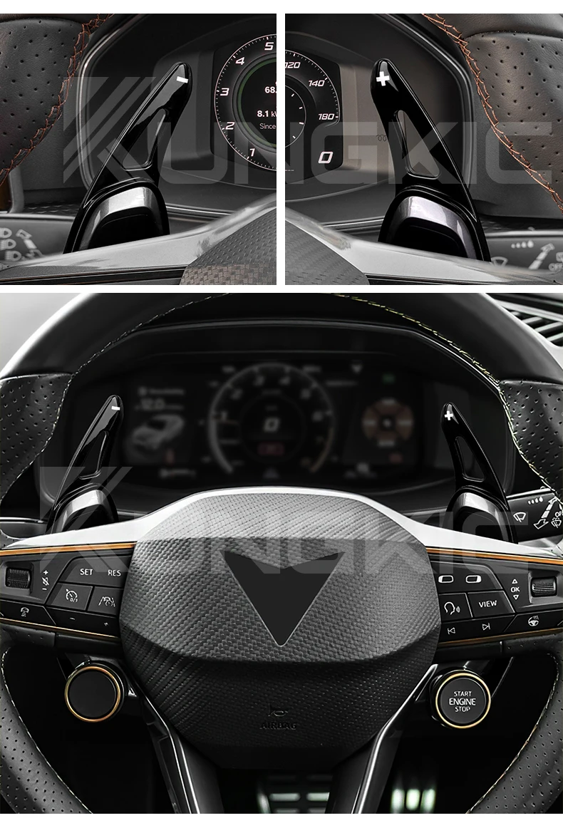 Für Cupra Formentor LEON Ateca 2021 2022 2023 2024 2025 Auto-Lenkrad Schaltwippen DSG ABS Carbon-Faser-Stil Verlängerung – Detail 9