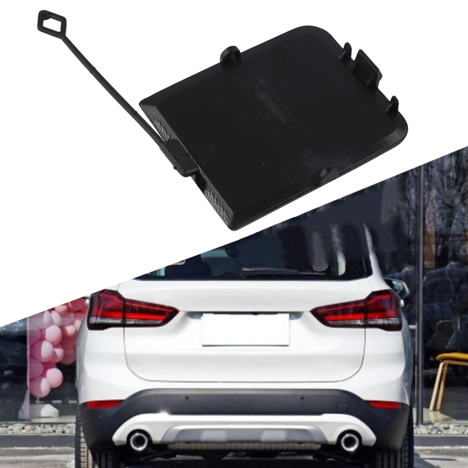 Car Cover Black Bumper Tow Car Accessories Car Parts For BMW Hook Cover Left Plastic Rear 51127303815 Brand New
