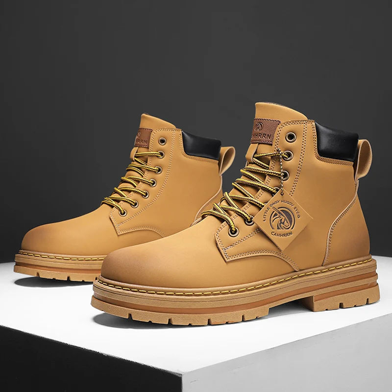 Bota Martin de cano alto masculina, botas outdoor, design clássico, sapatos casuais, marcas de luxo, inverno, 2023