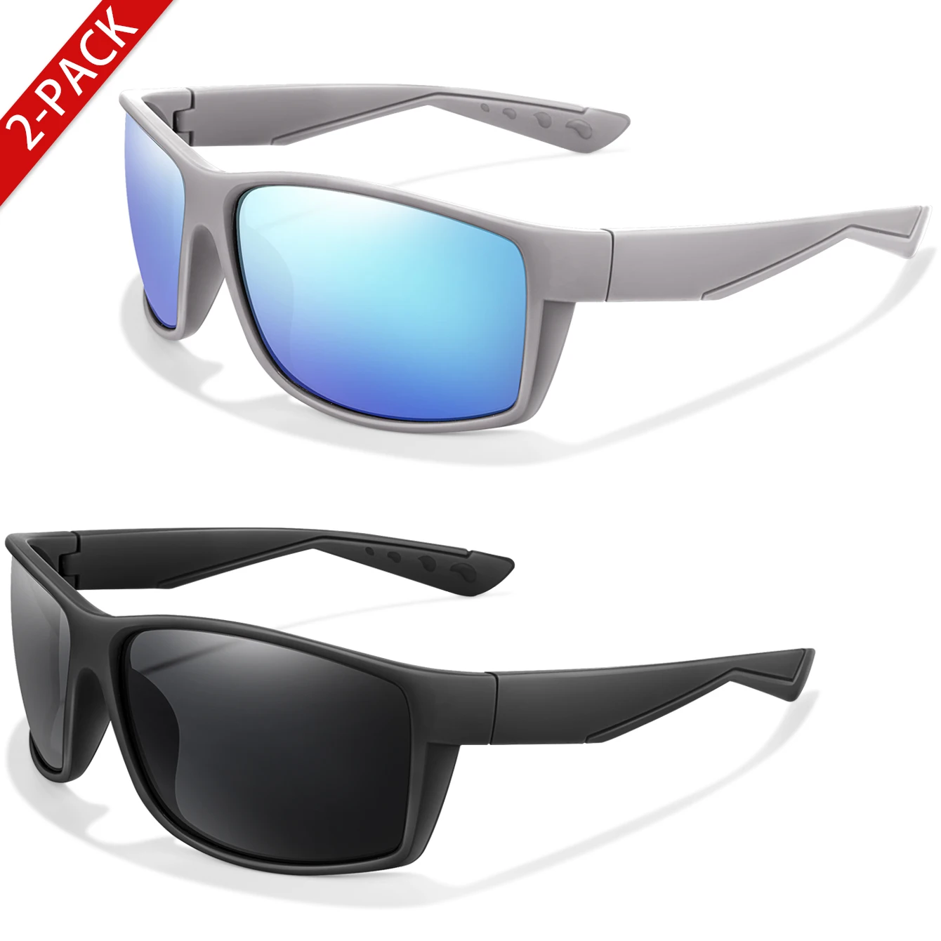 2 Packs Polarized Sunglasses UV Protection Classic Style Fishing Sports Sunglasses for Men Women Outdoor Cycling Hiking Driving - view 3