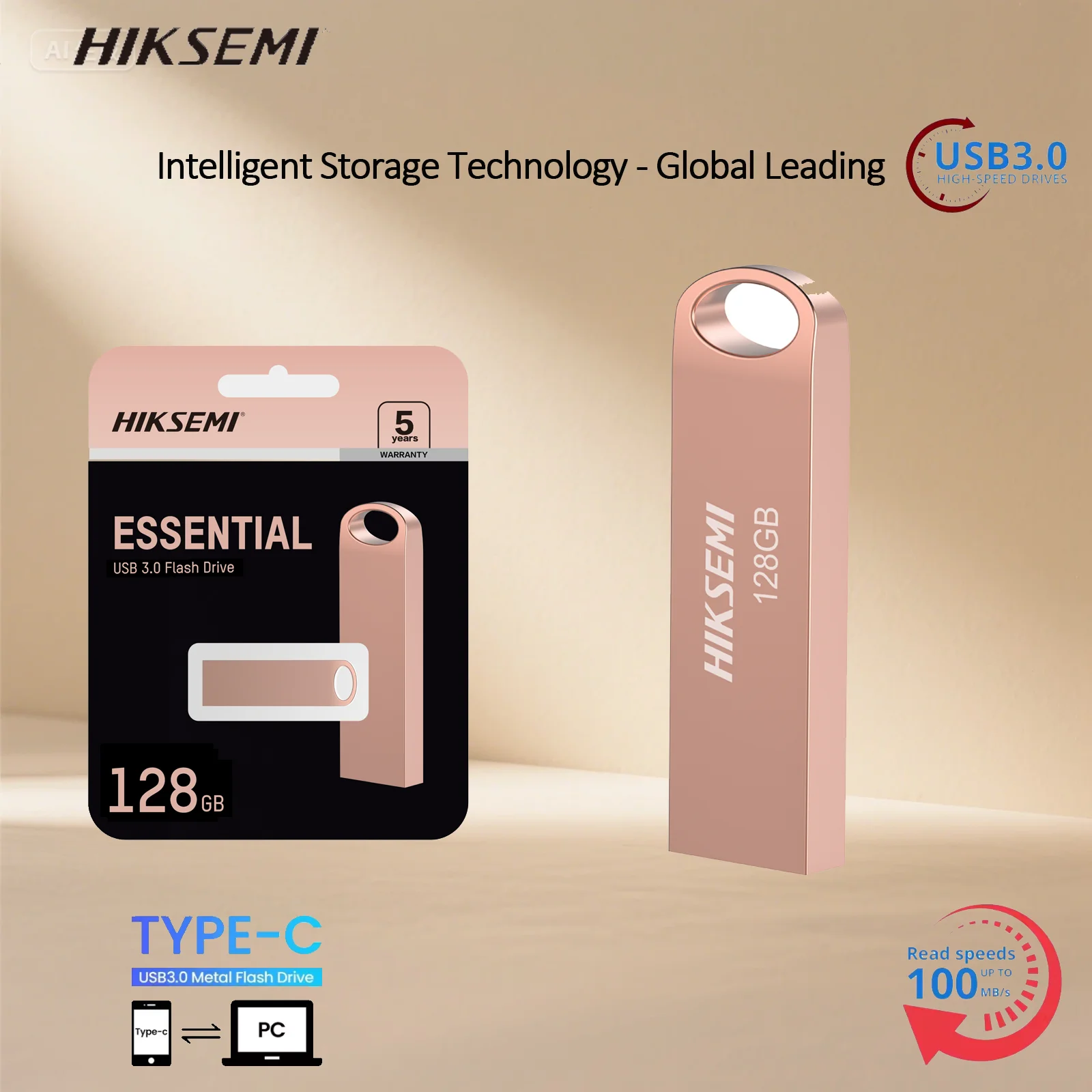 

HIKSEMI USB3.0 флэш-накопитель 128 ГБ, металлический корпус, высокоскоростная карта памяти для ПК, телефона, OTG, совместимое с безопасным хранилищем данных