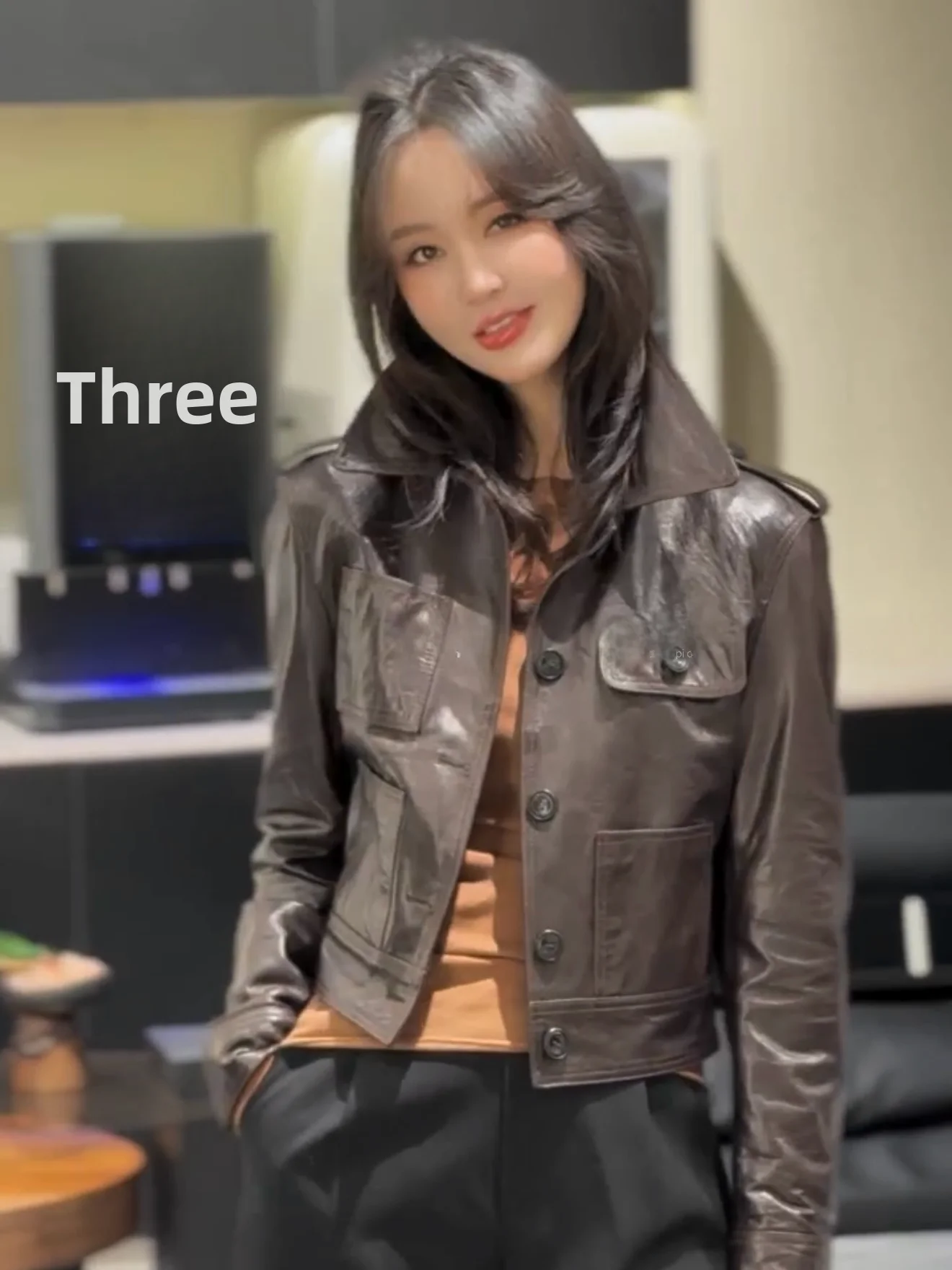 

2025 New Sle Women's ort Motorcycle Jaet Genuine eepskin Leather Slimming Top Zipper Closure Commute Faion