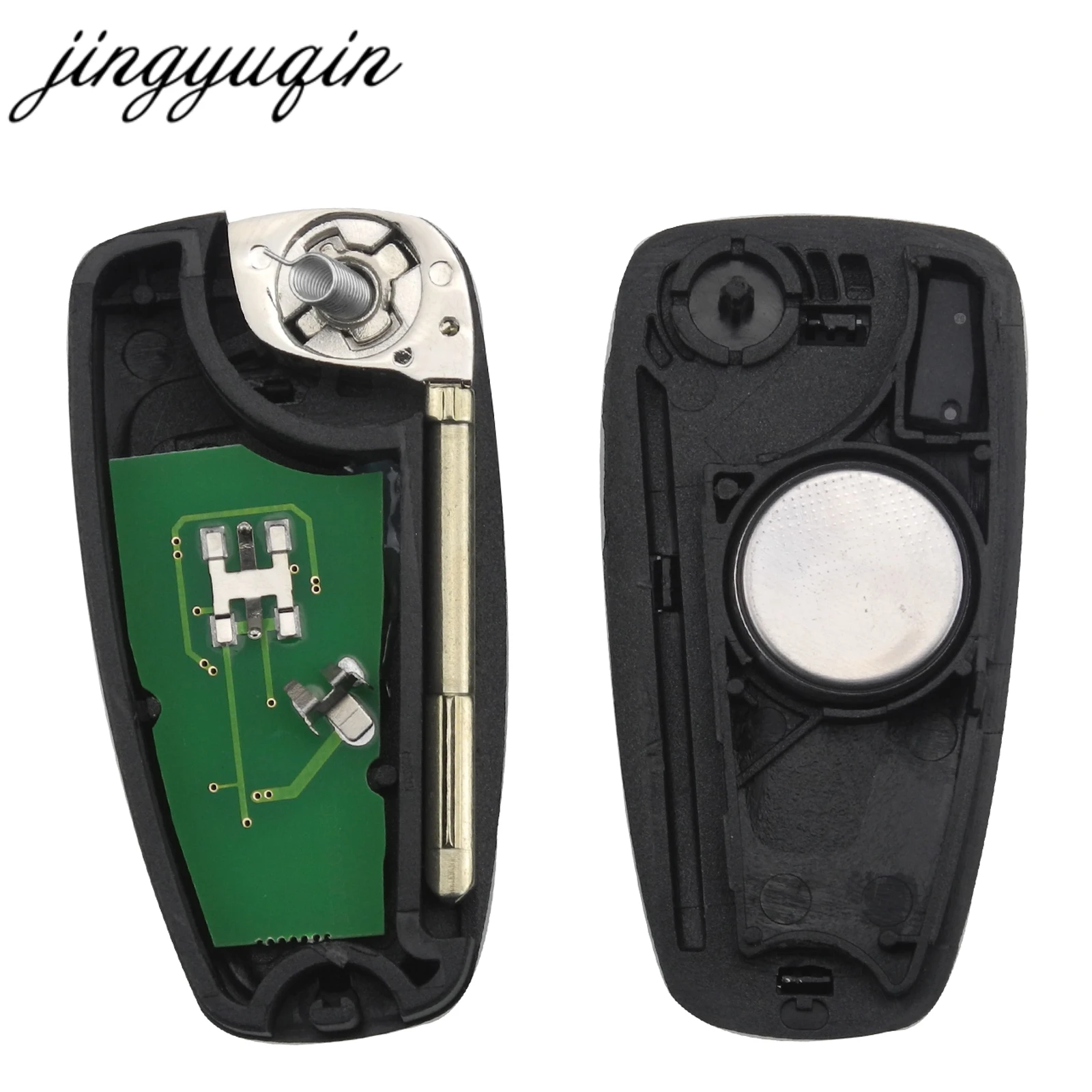 Jingyuqin Flip Remote Car Key ASK 4D Chip ID60/63 433Mhz per Ford Focus Mk1 Mondeo Transit Connect 3 pulsanti Fob modificato