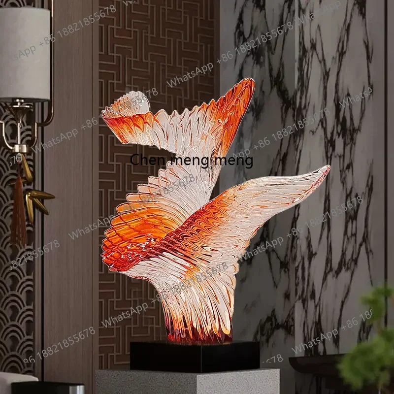M02 Light luxury living room office entrance transparent resin maple leaf decorative art ornament