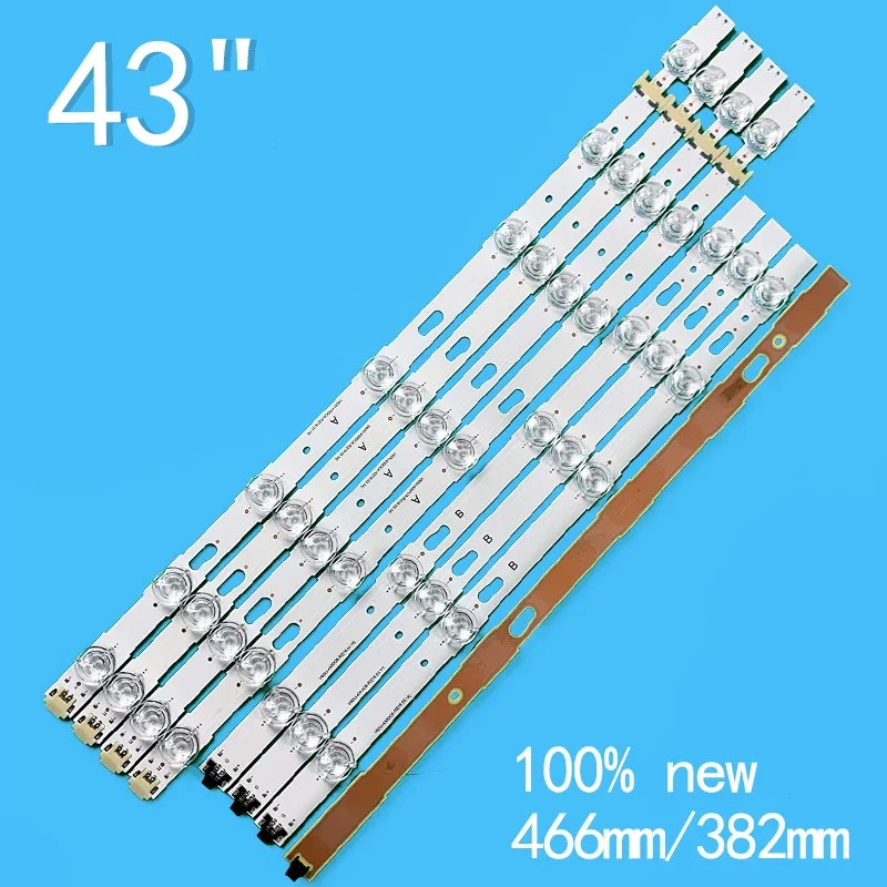 LED backlight strip (8) suitable for Samsung UE43KU7000 UE43MU7000 UE43MU6100 UA43KU6000 UA43KU7000 UA43MU6100 UE43KU6000 UE43MU