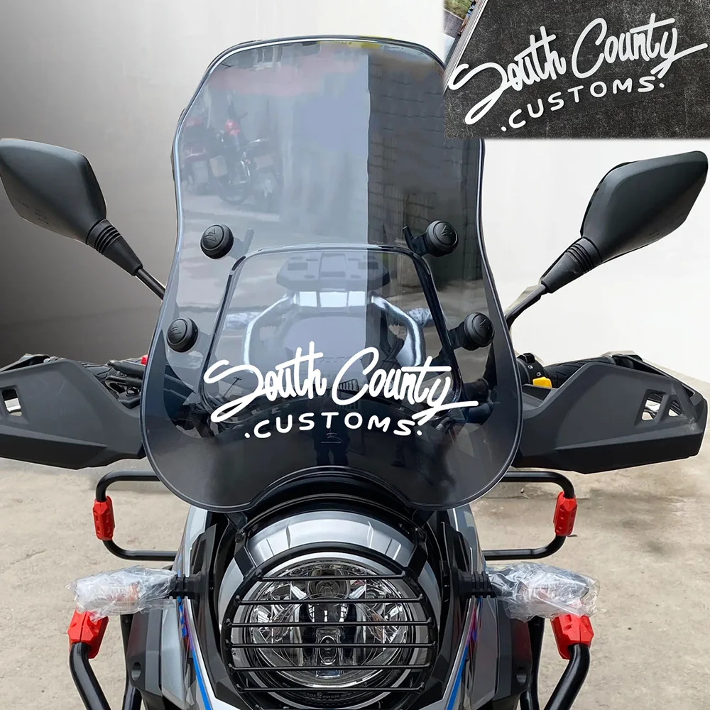 

South County Personalized Text Reflective Stickers Decor Motorcycle Scooter Body Front Windshield Fuel Tank Accessories Decal