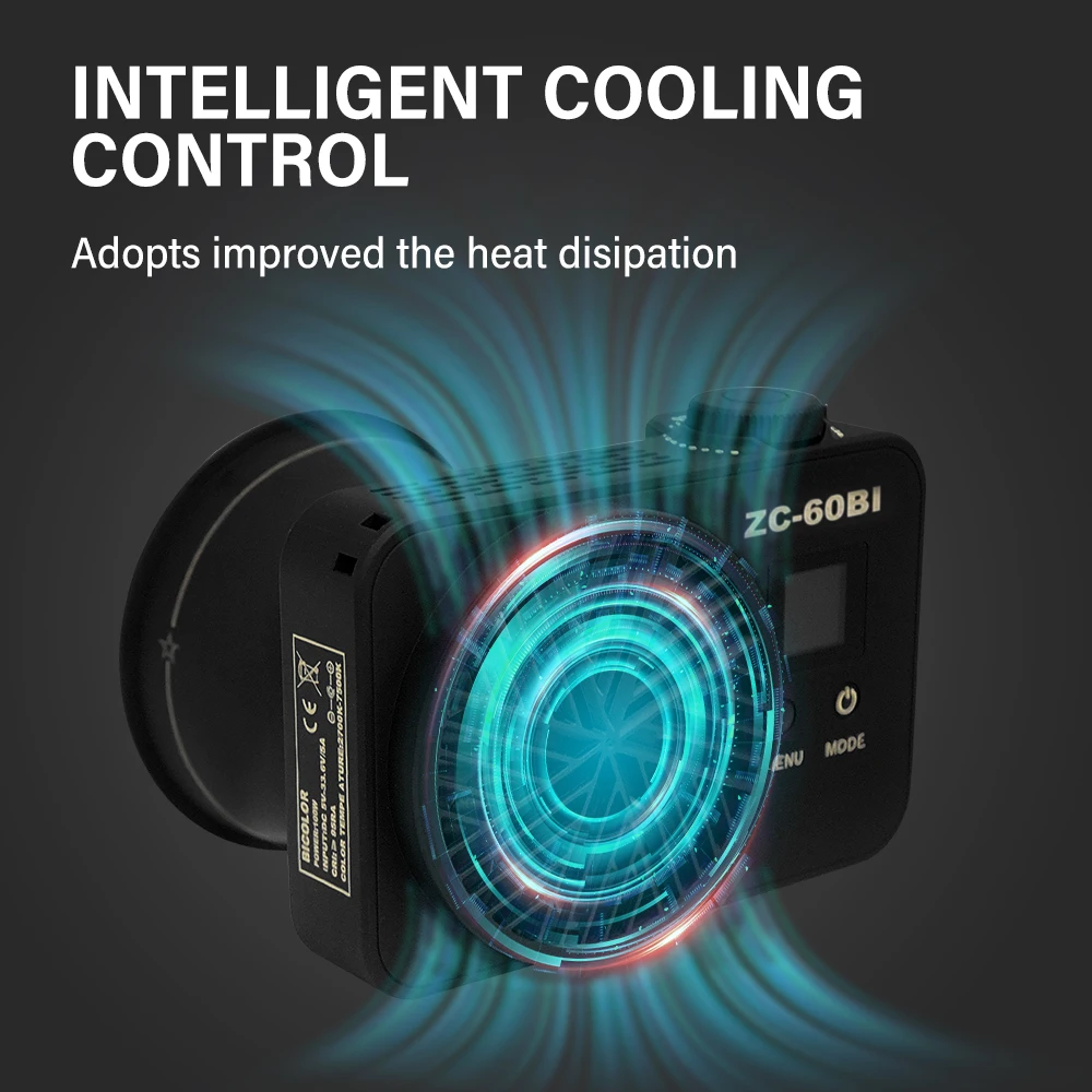 Yidoblo 60 Вт COB видеосвет портативный светильник с непрерывным выходом размером с ладонь 2700–7500 К двухцветный для фотографии/видео/студии/видеоблоги