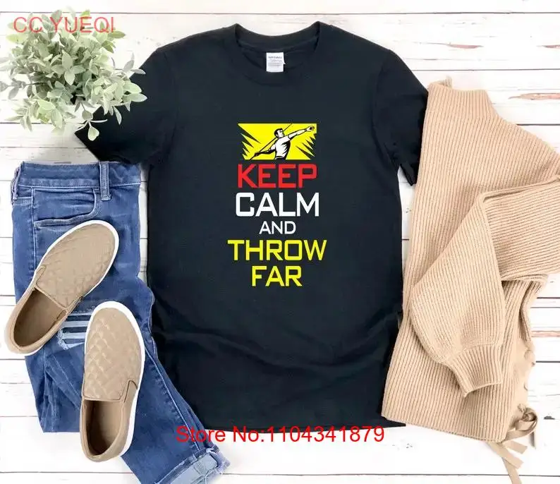 Javelin Thrower T Shirt Throw Athlete Track And Field Keep Calm Far long or short sleeves