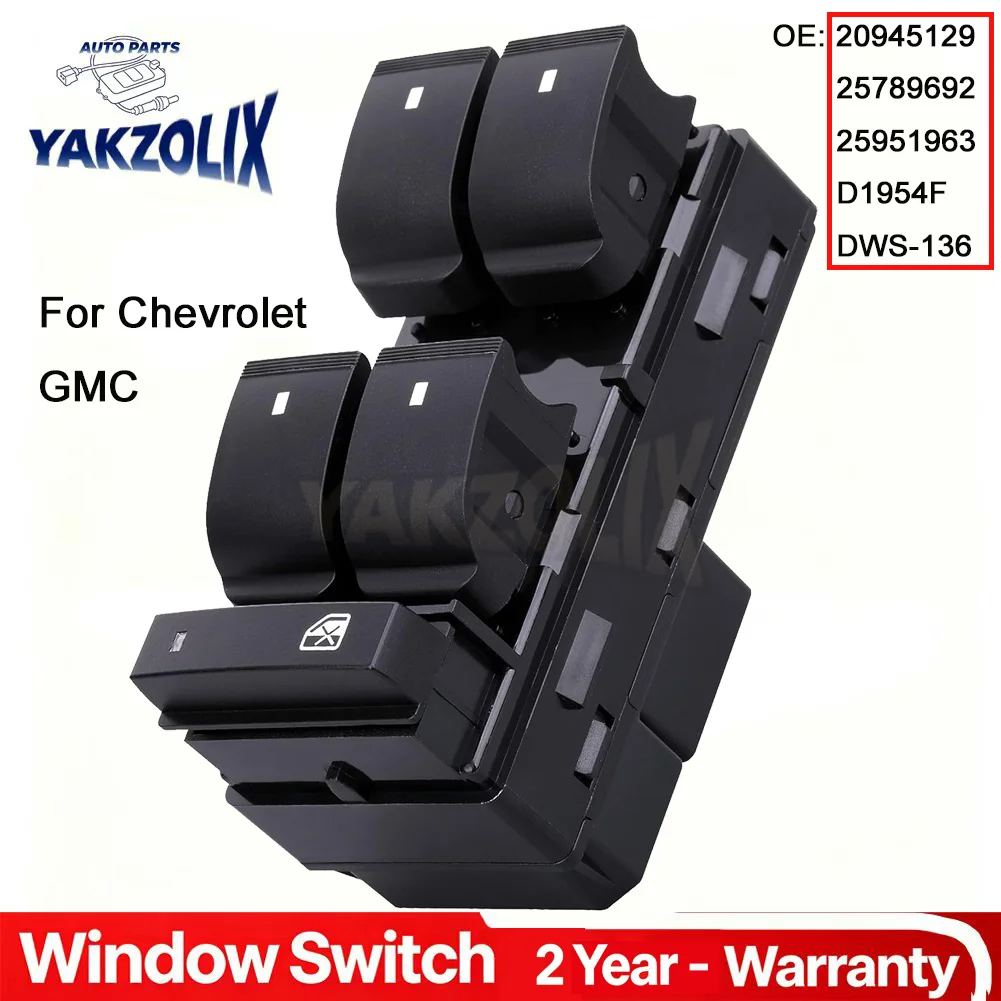 4/1pcs Power Window Switch for Buick Tahoe Chevy Silverado Traverse HHR GMC Sierra 1500 2500HD 3500HD 20945129 22895545 25789692
