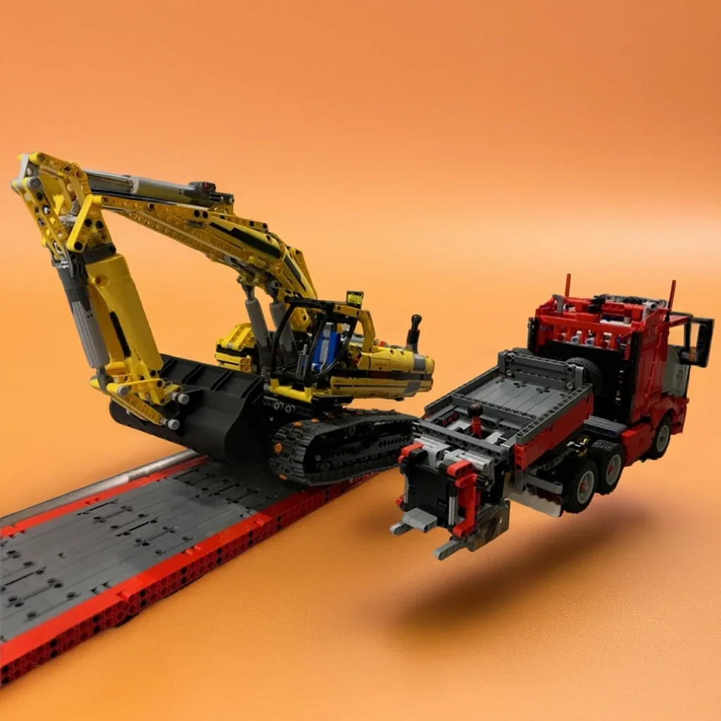 

1927Pcs Truck Gooseneck Semitrailer 42098 C MOC Heavy-Duty Transport Education Building diy Blocks Birthday Toys Gift