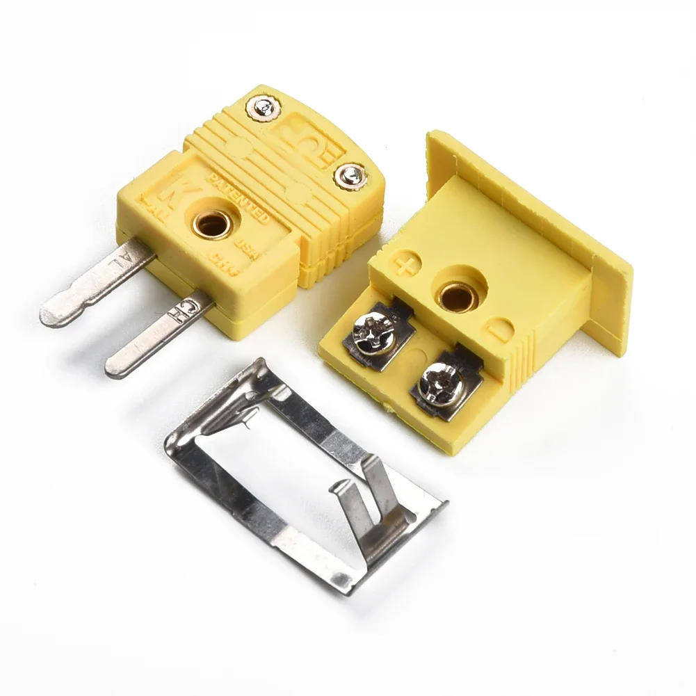 Yellow Thermocouple Socket Shell Plug Adaptor Mini Thermometer K-Type Miniature Panel Mount Connector Nylon Plastic