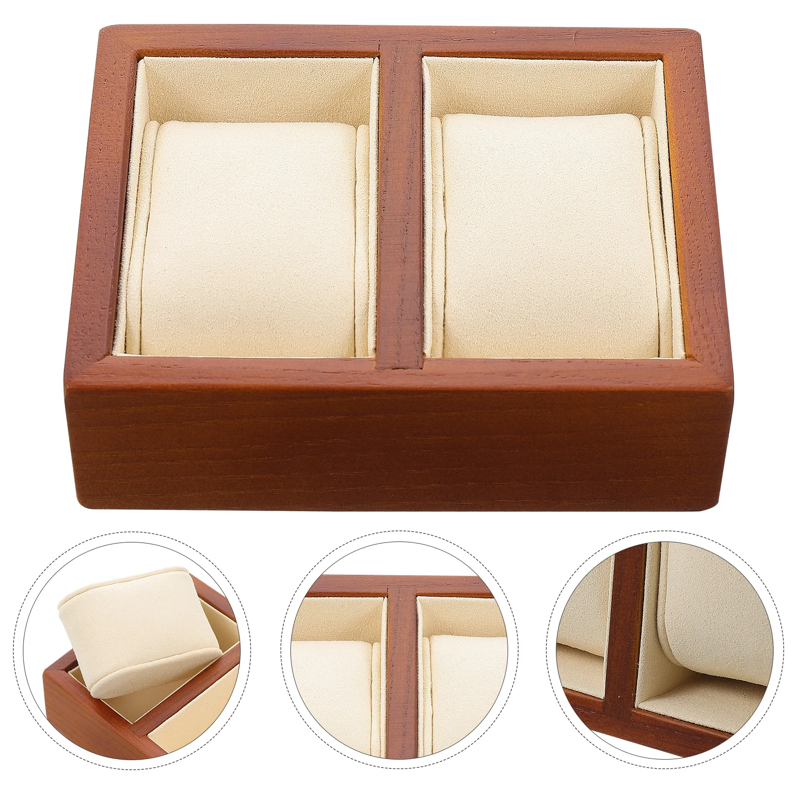 

Wooden Watch Display Holder for Safe Storage and Scratch Watch Stand with Pillow Design Suitable for Home Or Store