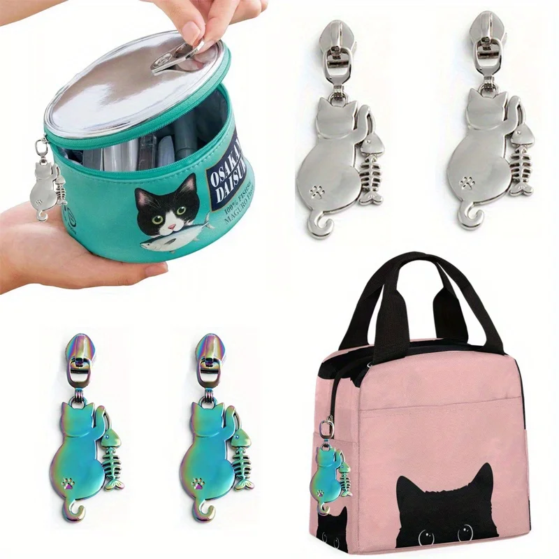 5PCS Wallet Cosmetic Bag 5# Nylon Head Metal Pull Tab Messenger Bag Pillow Cat Small Animal Replaceable Zipper Slider