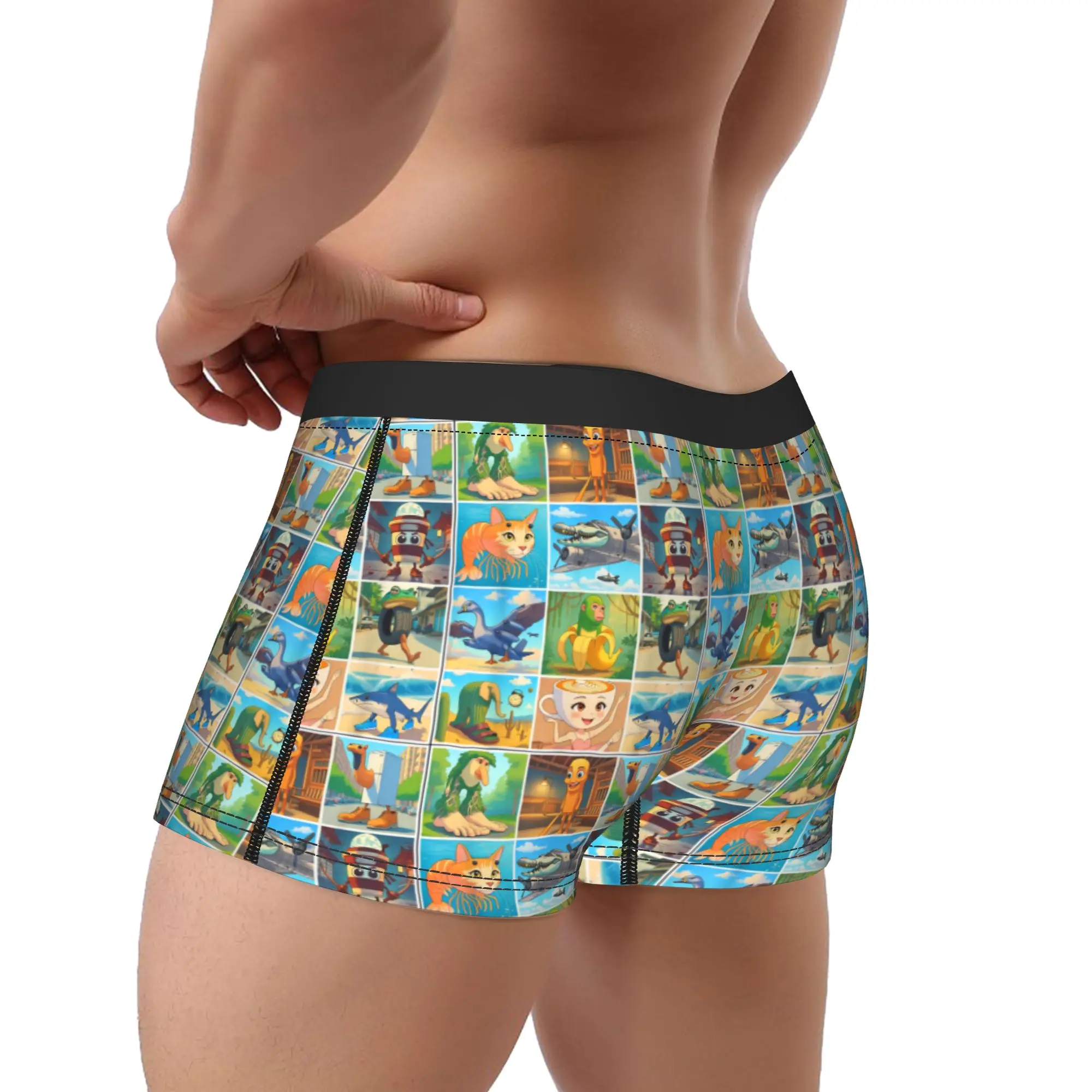 أنواع الملاكم الموضة شخصيات الدماغ الإيطالية السراويل سراويل ملخصات الرجال الملابس الداخلية مضحك ميمي لينة السروال أوم M-XXL