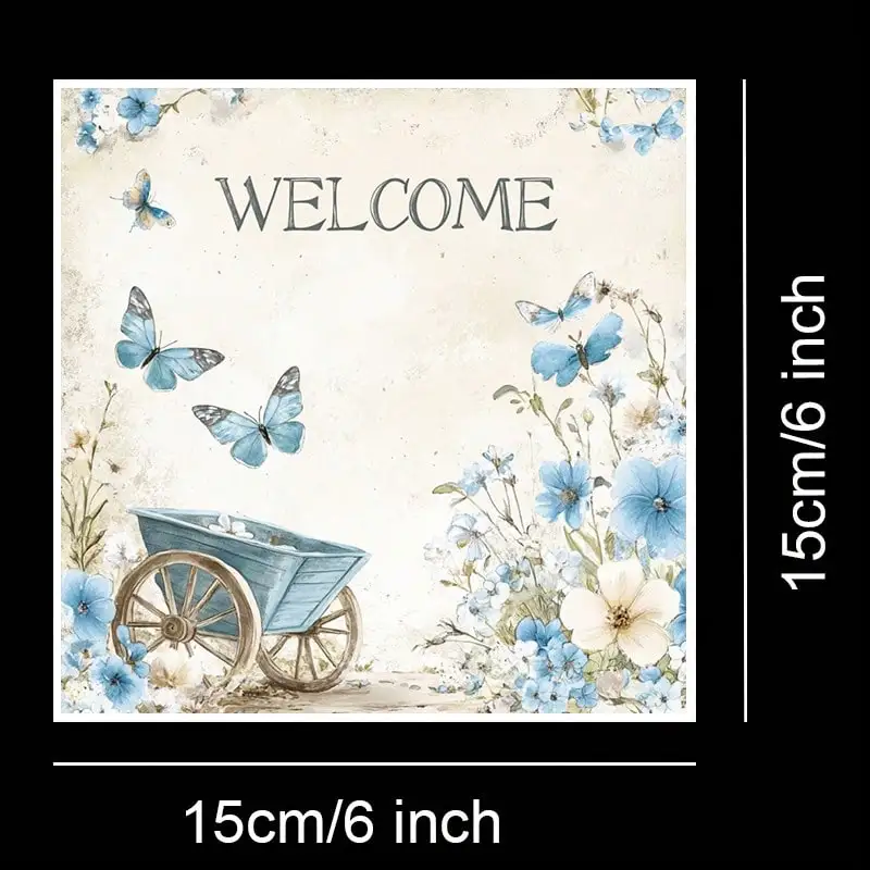 36 ورقة ألوان مائية زرقاء حديقة قصاصات ورقية حزمة ، القرطاسية خمر الفن الحرفية نمط سكرابوكينغ ورقة لمجلة غير المرغوب فيه