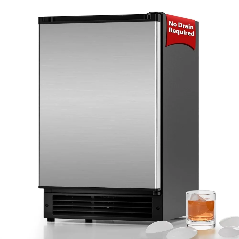 

15" Under Counter Ice Maker, No Drain Freestanding Built-in Crescent Ice Machine, ETL Approved, Easy Install , Custom
