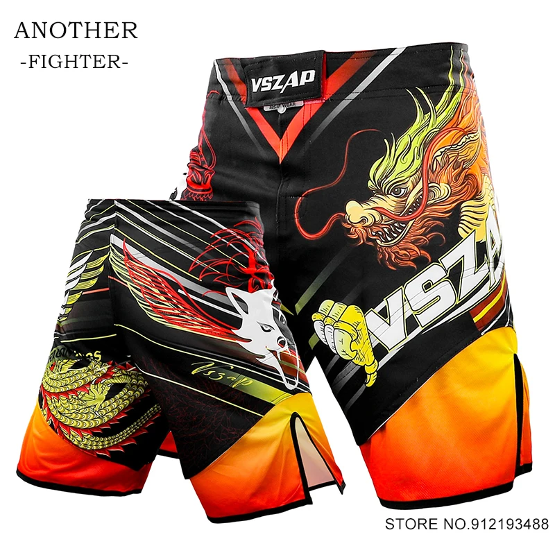 

MMA Boxing Pants Vszap Fighter BJJ Jiujitsu Sports Shorts Dragon Gym Martial Arts Taekwondo Kickboxing Workout Shorts XXS-XL