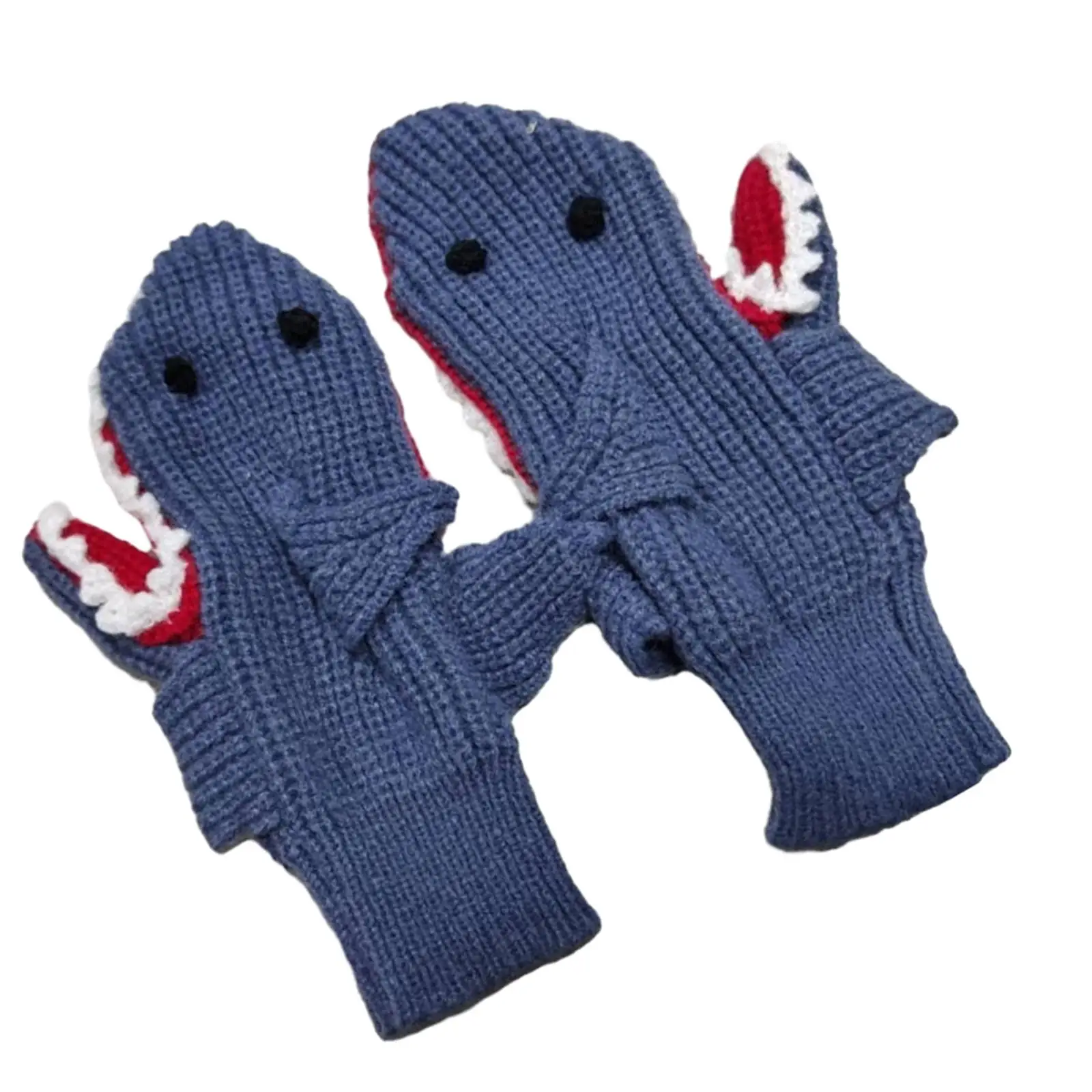 Shark Gloves Thick Men Women Adults Knit Glove for Running Outdoor Christmas