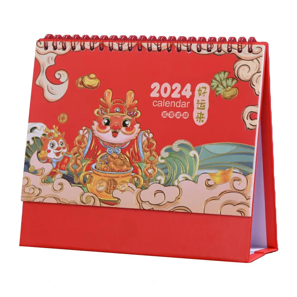 Mini livre de calendrier de bureau, spirale, page de bobine, date de rotation, statique, 17 mois pour PL, journal des événements, année 2023-2024