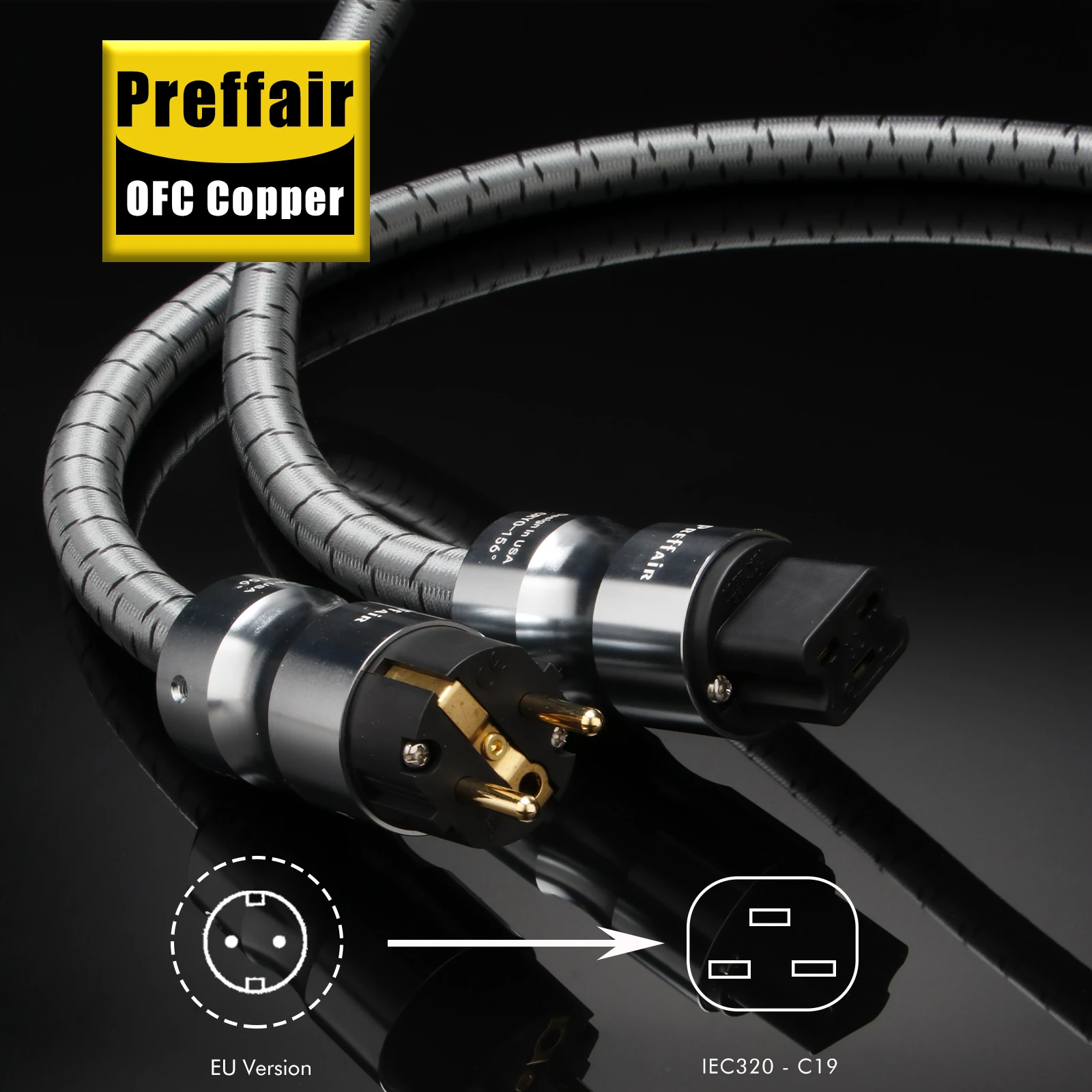 HIFI C19 20A Stromkabel OFC-Leiter Audio-Stromkabel EU/US/AU/UK Netzkabel-Stecker für Audiophile Lautsprecher Verstärker CD – Detail 5