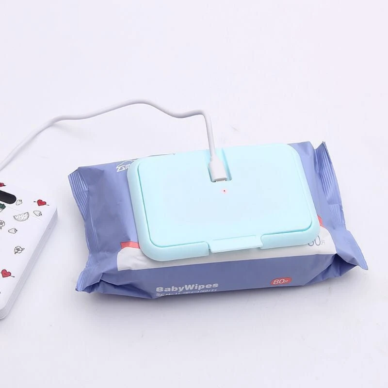 USB Baby Wipes Heater Thermal Warm Wet Towel Dispenser Napkin Heating Box Cover