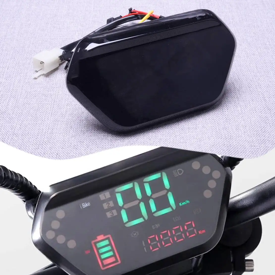 LED Display Meter Control Panel Motor Controller Durable Fit for E-Bikes Scooter 1N1 DJ-9 F6 48V 60V 72V