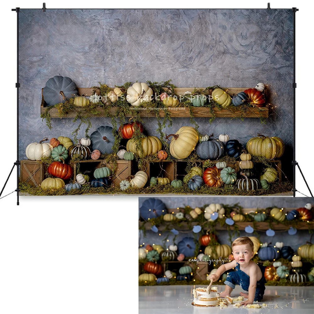 

Great Pumpkin Backdrops Kids Baby Birthday Cake Smash Photography Props Child Adult Photocall Decors Fall Halloween Background