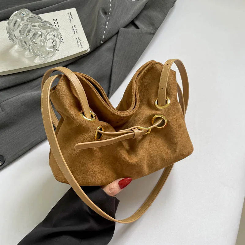 

Fashion Hobo Bag Autumn Winter Commute Tote Soft Matte Suede Leather Women's Handbag Underarm Shoulder Bag Lady Armpit Handbag