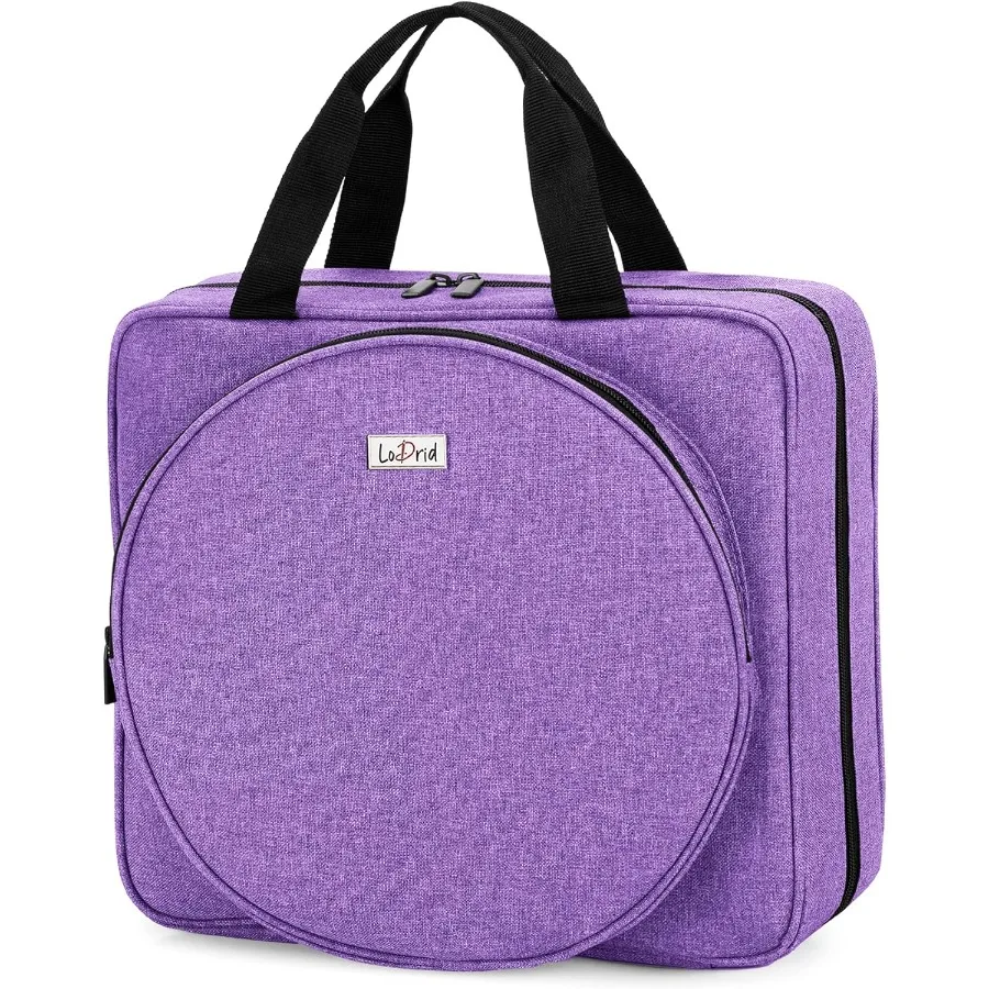 

LoDrid Embroidery Project Bag Square Embroidery Supplies Storage Tote Portable Craft Carry Case for Cross Stitch Kits Tools Mul