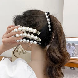 AISHG Pearls Hairpins Banana Clip for Women Ponytail Twist Claw Sweet Hairpin Girl Ponytail Barrettes Hairgrips Hair Accessories