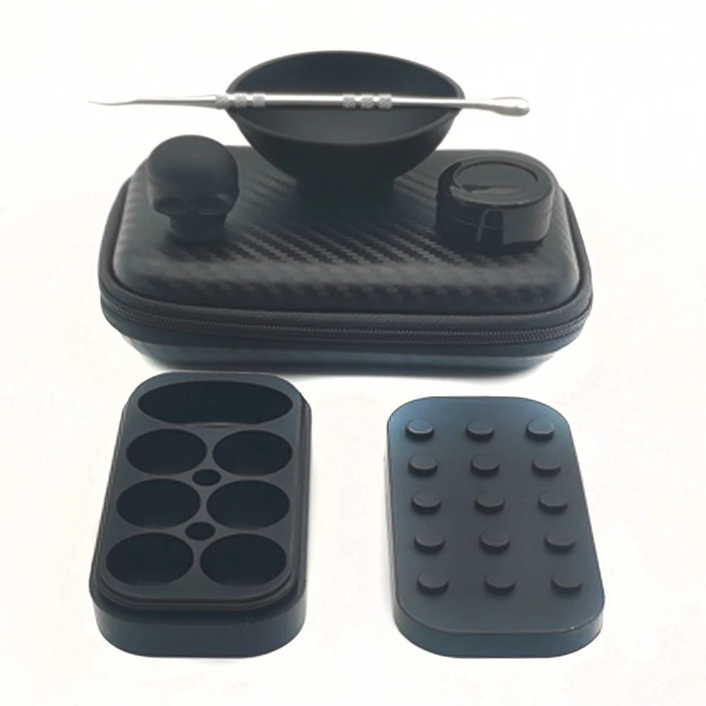 1Set With Nonstick Silicone Jar Silicone Bowl Slick Silicone Containers Oil Storage Box Face Cream Smoking Accessories