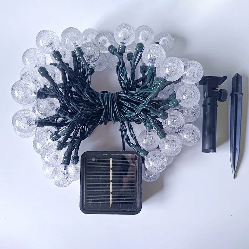 Solar Fairy String Lights Outdoor Garden Crystal Ball Eco-Friendly Battery-Powered LED Lighting 20/30/50/100 Options Available
