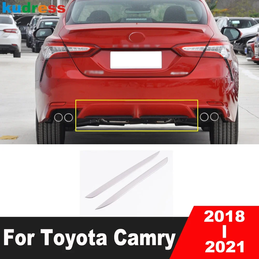 

For Toyota Camry SE XSE TRD 2018 2019 2020 2021 Steel Rear Bottom Bumper Cover Trim Tail Boot Lip Molding Strip Car Accessories