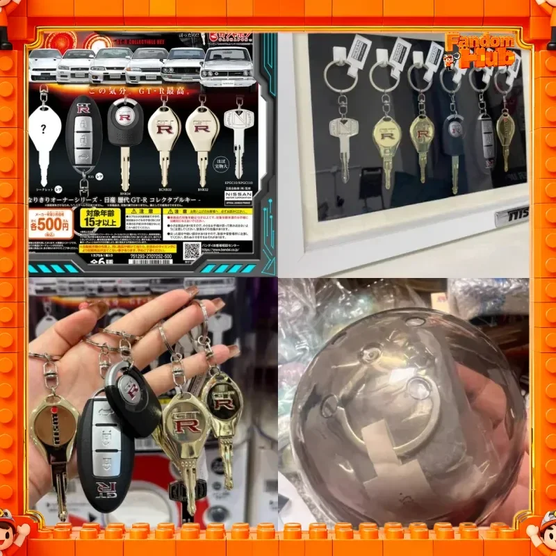 Conjunto de chaveiro genuíno Bandai Gashapon Nissan Skyline Gt-R – R32 / R33 / R35 (Jdm colecionável) presente com pingente de brinquedo