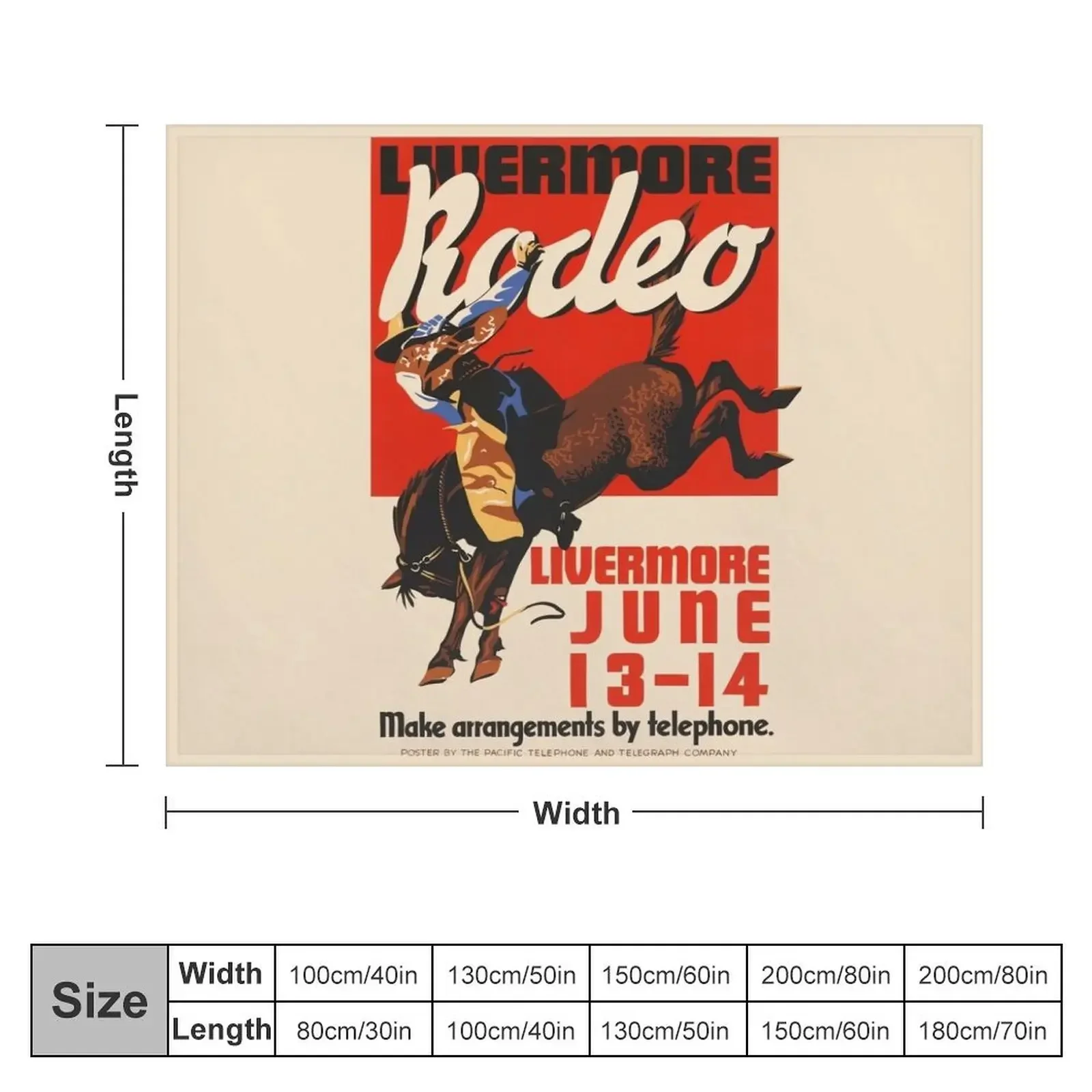 Livermore Rodeo USA Vintage Poster 1933 Throw Blanket Blankets For Bed Soft Plush Plaid Flannel Fabric Blankets